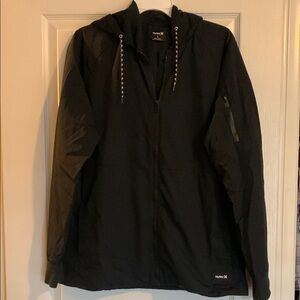 Hurley Black Windbreaker Men’s Jacket with Hood